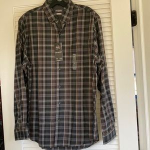 Van Heusen Mens Plaid Dress Shirt, medium